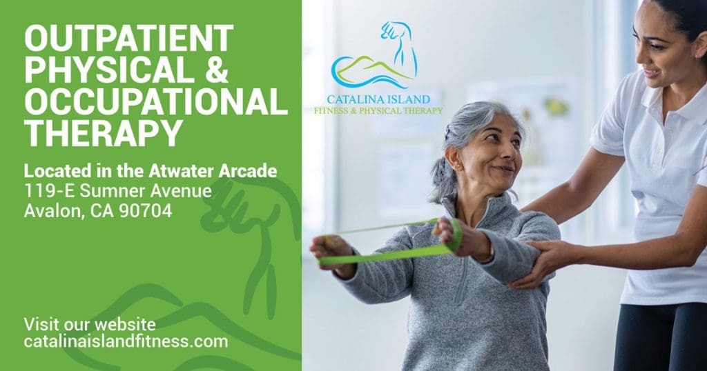 An elderly woman receives attentive outpatient physical therapy at a clinic, guided by a dedicated therapist. Discover quality care at Catalina Island Fitness & Physical Therapy. Visit us online for more details and directions.