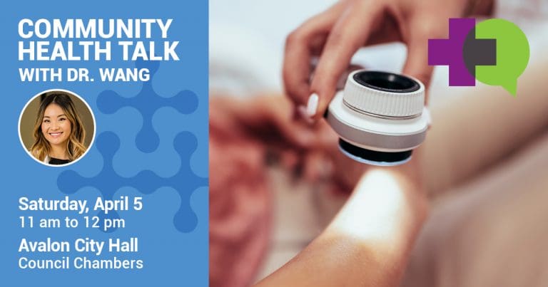 Join us for a Community Health Talk on Understanding Diabetes with Dr. Wang at Avalon City Hall Council Chambers, Saturday, April 5, from 11 am to 12 pm. Featuring a medical image and logo, this enlightening session is one you wont want to miss!.